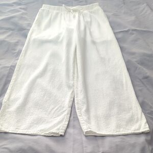 Linen Cram Colored  Wide-Leg Pants Girls Xlg